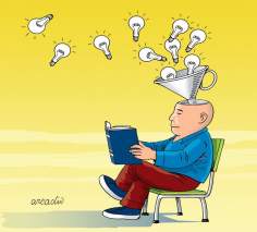 Reading opens the mind (Caricature)
