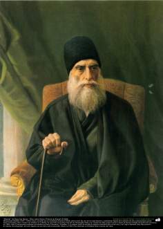 “Portrait” of Reza Jan Qayar - Oil on canvas; Painting by Kamal ol-Molk