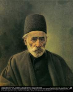 “Retrato de Mohammad Hossein ¨ Zoka Ol-Molk¨” (1913) - Óleo sobre lienzo; Pintura de Kamal ol-Molk