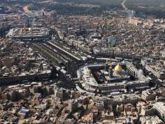 Aereal view of the two Holy Shrines in the city of Karbala - Irak