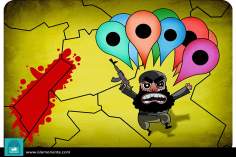 کارٹون - داعش پر توجہ کی وجہ سے فلسطین میں اور زیادہ تباہی کا موقع