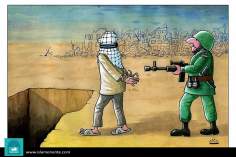 کارٹون - فلسطینیوں کا قتل عام اسرائیل کے ہاتھ