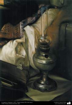 A detail of “Moving” (1987) - realistic painting; Oil on Canvas- Artist: Prof. Morteza Katuzian, Irán