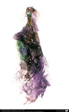 هنراسلامی - نقاشی - جوهر و گواش - انتخاب نقاشی از گالری &quot;زنان، آب و آینه&quot; - اثر استاد گل محمدی -  &quot;یک زن ارمنی&quot; 
