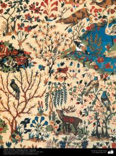 A part of a persian carpet, designed in the city of Yazd – Iran in 1911