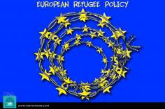 کارٹون - ترک وطن کر کے یورپ جانے والوں کی یورپ کی پالیسی