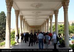 One of the columns of the mausoleum corridors-e Hafez Shirazi (1325 -. 1389 AD), the famous Persian Sufi mystic poet Hafezieh, Shiraz.