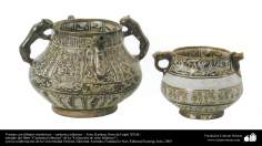Arte islamica-Gli oggetti in terracotta e la ceramica allo stile islamico-La giara in terracotta con motivi simmetrici-Iran(Kashan)-XII secolo d.C-9    