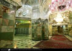 المعماریة الإسلامیة - صور المرقد الشریف الفاطمة المعصومة و الجدران مع فن المرايا ، قم المقدسة - ایران