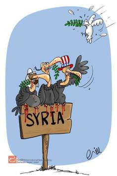 Cosa? Siria e pace? (caricatura)