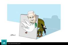 کارٹون - اسرائیلی لیڈر کی جھوٹی صلح 