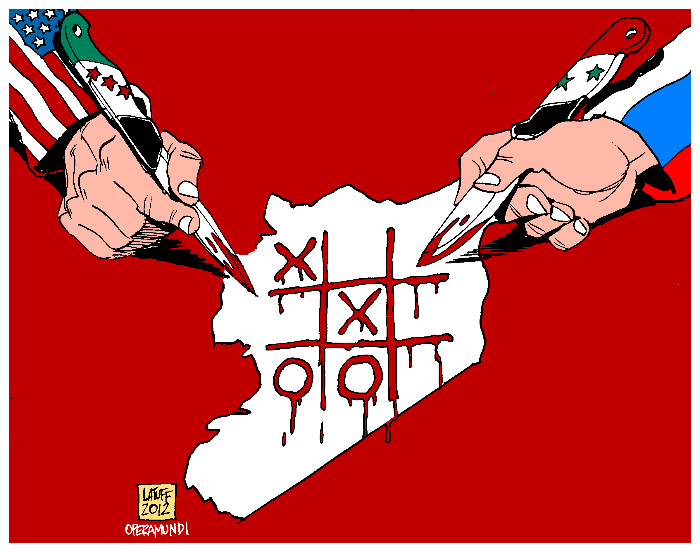 Syria’s Tic Tac Toe (caricature)