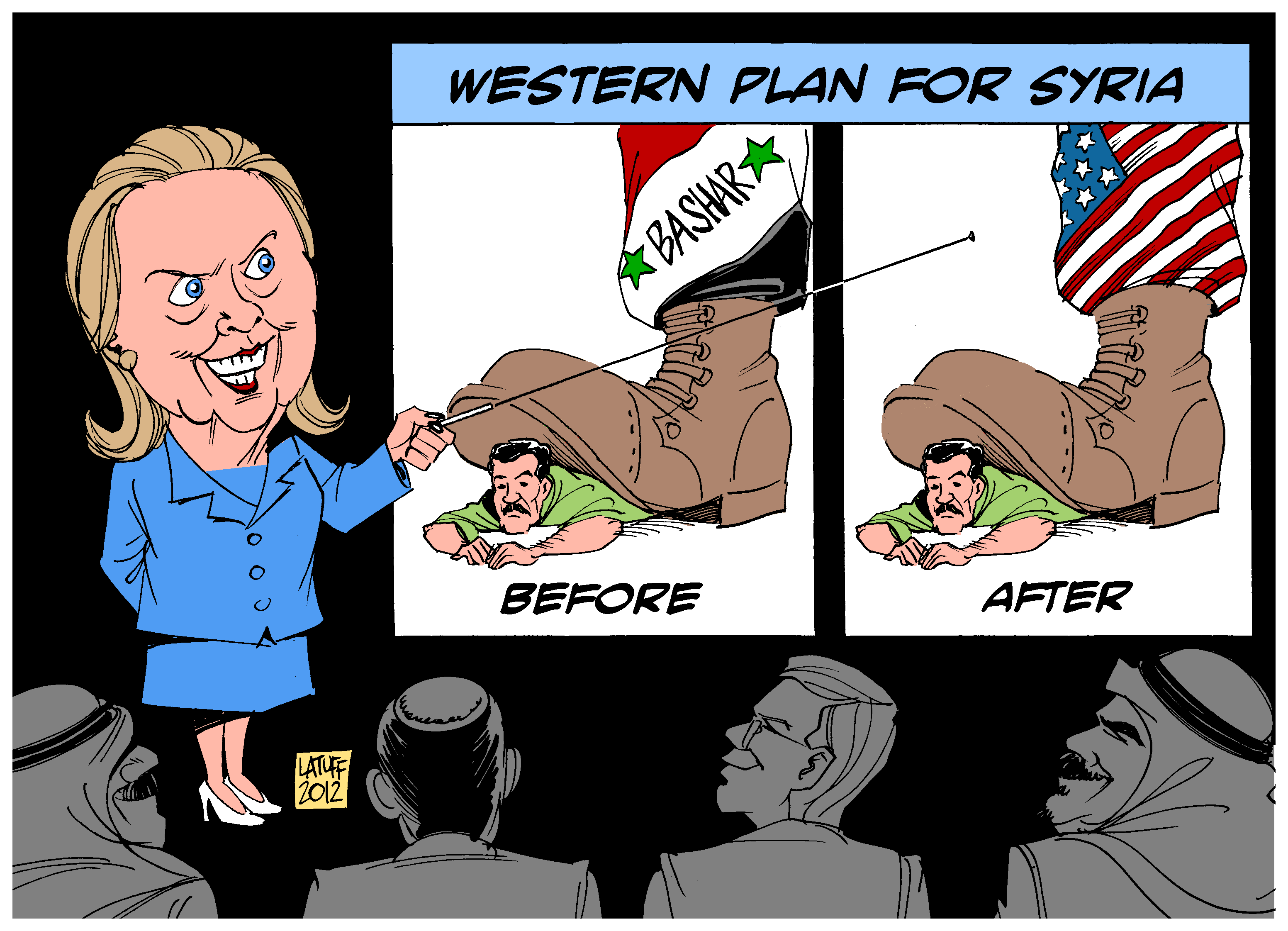 Piano occidentale per Siria (caricatura)
