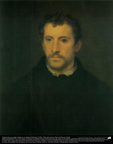 &quot;Portrait de jeune Anglais (étude d&#039;un Rubens originale)&quot; (1898) - Huile sur toile; Peinture Kamal ol-Molk