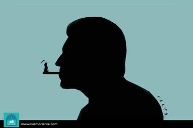 Harm of smoking (caricature)