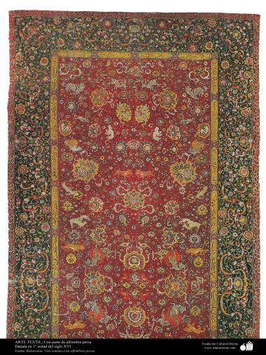 Ein Teil eines persischen Teppichs - 16. Jahrhundert - 278 - Islamische Kunst - Kunsthandwerk - Textilkunst - persische Teppiche