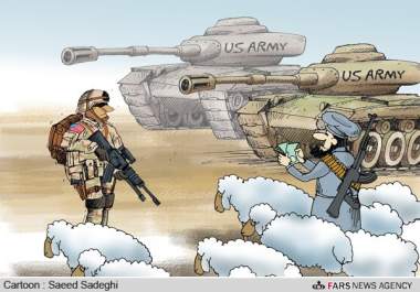 Caricatura - América vendendo seus equipamentos no Afeganistão 