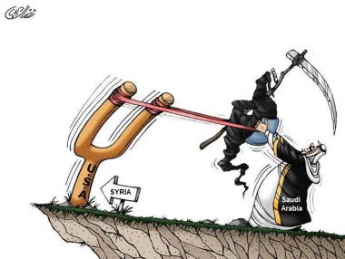 Caricatura - Arábia Saudita patrocinador do terrorismo no mundo 