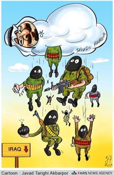 Saudi Arabia with 300 suicide mercenaries tops the list of terrorists in Iraq (caricature)