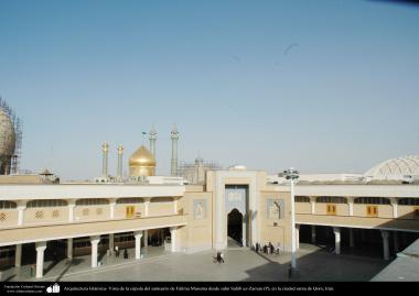 Islamic Architecture - View of the dome of the shrine of Fatima Masuma from sahn Sahib az-Zaman (P), in the city Qom - 90