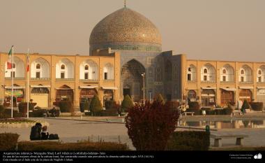 Arquitetura Islâmica - Vista da linda mesquita Sheik Lotf Allah (ou Lotfollah) - Isfahan Irã