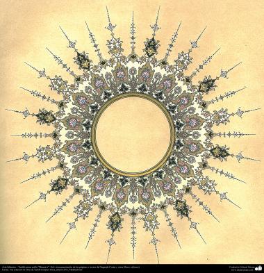 الفن الإسلامي - تذهیب الفارسی بأسلوب البرغموت و الشمس - تزیین من الطریق الرسم أو المنمنمة – 4