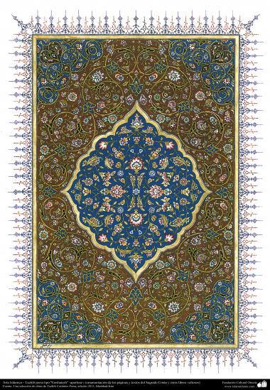 Arte islamica-Tazhib(Indoratura) persiana lo stile Goshaiesh-Ornamentale e calligrafico-36