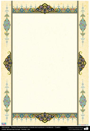 Arte islamica-Tazhib(Indoratura) persiana-Cornice-Ornamento per mezzo della pittura e la miniatura-5