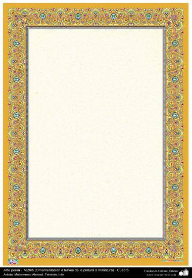 Arte islamica-Tazhib(Indoratura) persiana-Cornice-Ornamento mediante la pittura e la miniatura-41