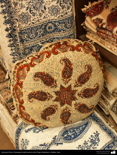 Artesanato Persa - Estampado tradicional em tecido (Chape Qalamkar) Isfahan, Irã - 12