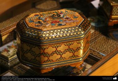 Artesanato Persa - Caixinha ornamentada Khatam Kari (marchetaria e ornamentação de objetos), Isfahan, Irã - 19