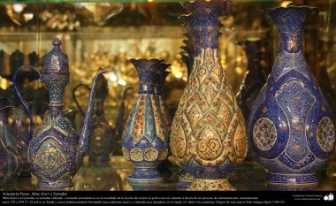 Persisches Kunsthandwerk &quot;Mina Kari&quot; - Vasen in Keramik - Kunsthandwerk - Politur ( Mina Kari) - Foto