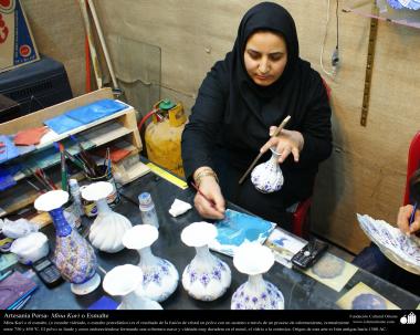Persian handicraft - Mina kari or enamel - - 35