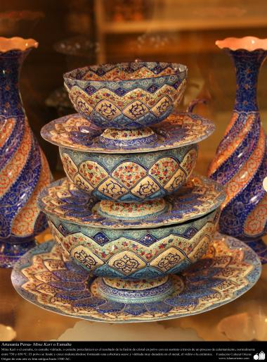 Artesanato Persa - Mina Kari o esmalte. Técnica de ornamentação de objetos criada no Irã no ano de 1500 a.C - 6