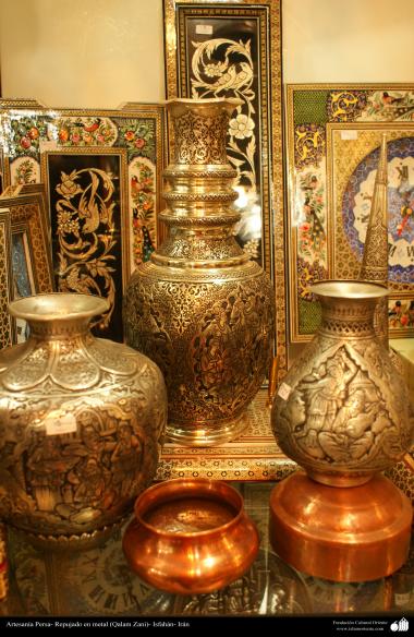 Persian Handicrafts - embossed in metal (Qalam Zani) - 19