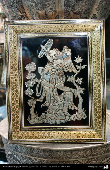 اسلامی ہنر - خاتم کاری کے فن سے ہاتھ سے سجایا ہوا فریم - ۳
