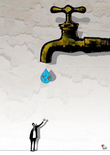 Agotamiento mundial de agua (Caricatura)