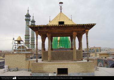 معماری اسلامی - نمایی از خانه ترومپت برای برگزاری جشن در حرم حضرت معصومه (س) در شهر مقدس قم  