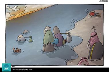 La crisi dei rifugiati (caricatura)