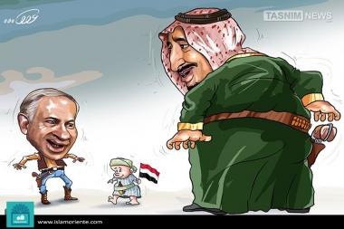 کارٹون - سعودی اور اسرائیل کی وجہ سے سوریہ میں تباہی