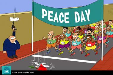 Journée de la paix(caricature)‎