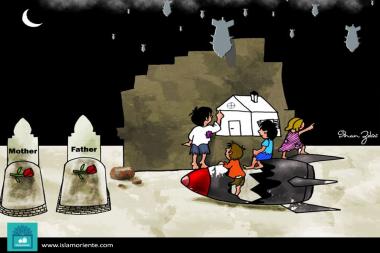 Il sogno di bambini di guerra (Caricatura)