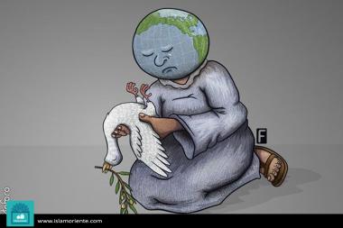 کارٹون - دنیا کا نوحہ صلح کی لاش پر