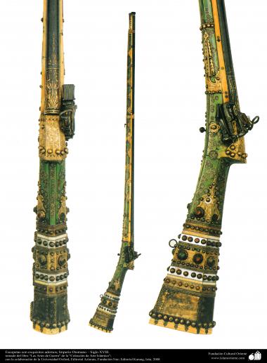 پرانا جنگی ہتھیار - سلطنت عثمانی سے متعلق سجائی ہوئی بندوق - اٹھارہویں صدی عیسوی