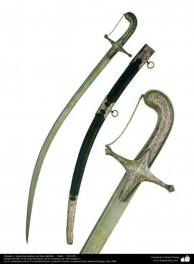 ادوات القديمة للحرب والزخرفية - سيف و غمد الذی مزينة مع التفاصيل الدقيقة – هند – 1163 - 3