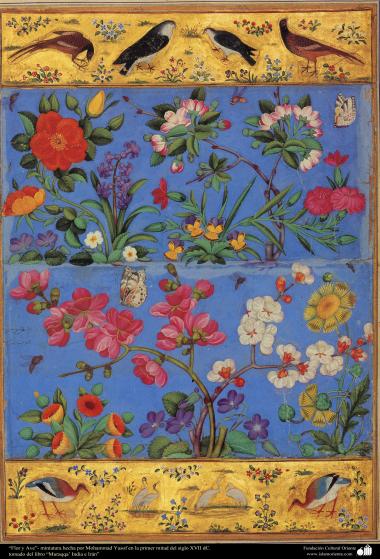 “Flor e Ave”- miniatura feita por Mohammad Yussuf na primeira metade do século XVII d.C - 13