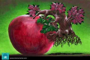 Fruits and roots (caricature)