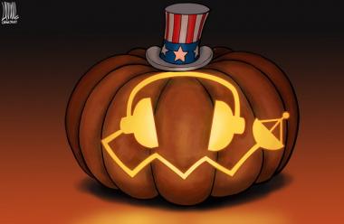 Halloween allo stile d&#039;America(Caricatura)