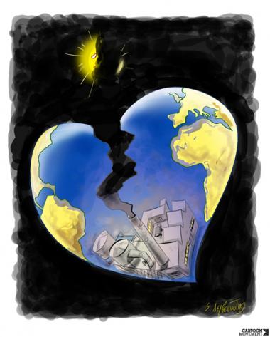 Pollution mondiale (Caricature)