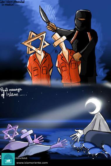 کارٹون - دوسرے مذہبوں کا قتل عام داعش کا کردار اسلام کے نام اسلام کو بدنام کرنے کے لئے 